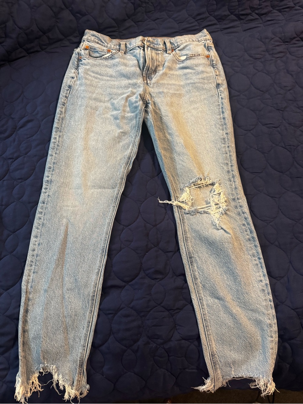 American Eagle Outfitters Light Blue Distressed Boyfriend Jeans